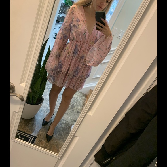 Classy Easter water colour pleated Dress - Picture 5 of 12